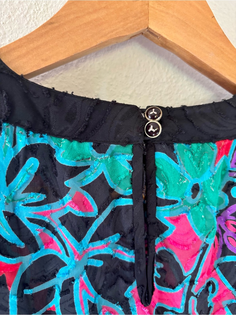 Diane Freis 1980s Dress L XL Colorful Floral Geometric Pleated Midi Maximalist - Picture 10 of 13
